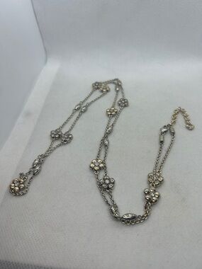 Brighton Delicate Silver Floral Layered Necklace - Silver Accents